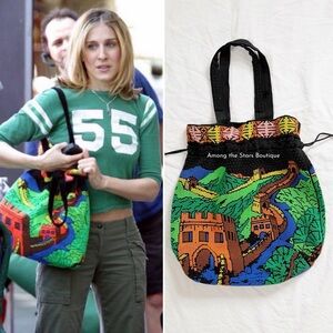 Super Rare 70s Vintage Beaded Tote Bag ASO Carrie Bradshaw in Sex and the City